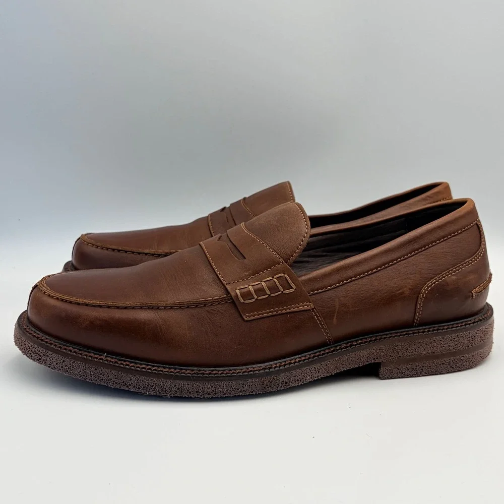 Donald Pliner Landry Mens Brown Leather Penny Loafers‎ Size 11M